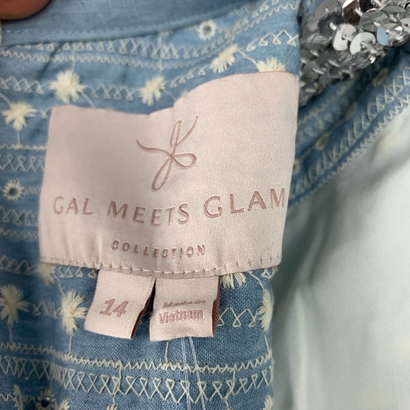 Gal Meets Glam Quinn Chambray Eyelet Dress - Picture 7 of 8